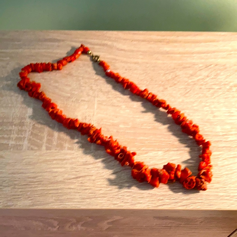 Real Coral necklace made in Positano Italy